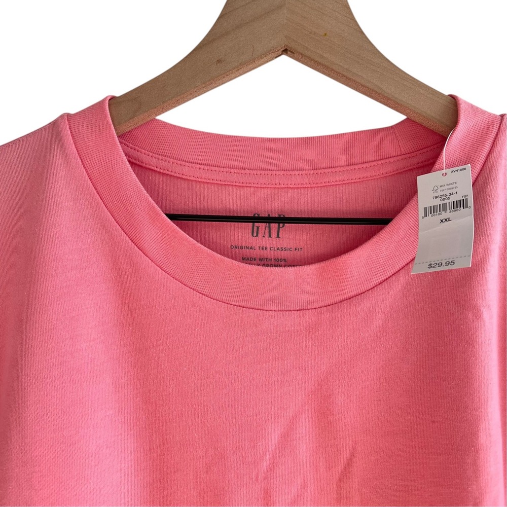 GAP Men's XXL Pink Original Tee Classic Fit Organic Cotton NWT Minimalist